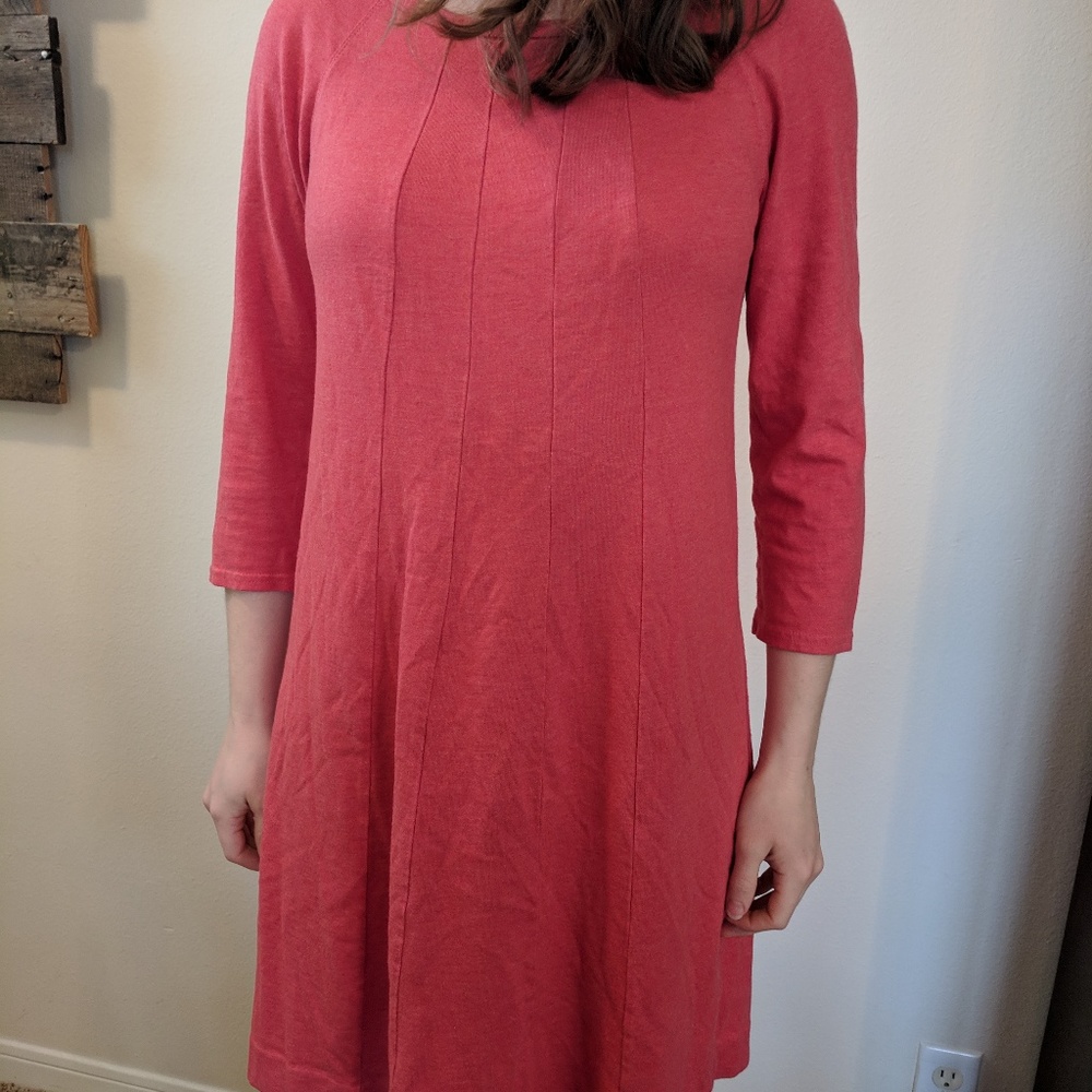 J. Jill Casual Red Shift Dress Sz M